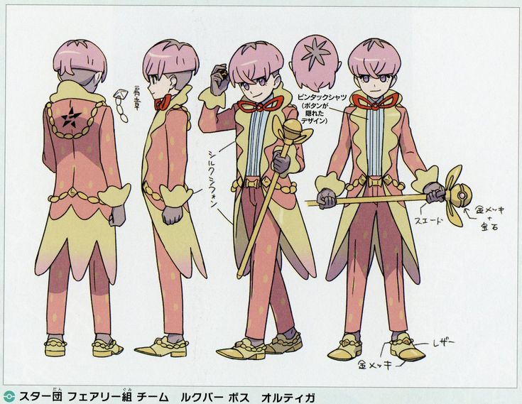 an anime character with pink hair and two different outfits