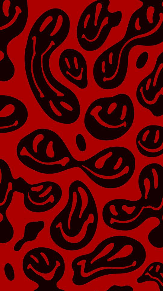 an abstract black and red pattern with wavy lines on a red background that is very dark