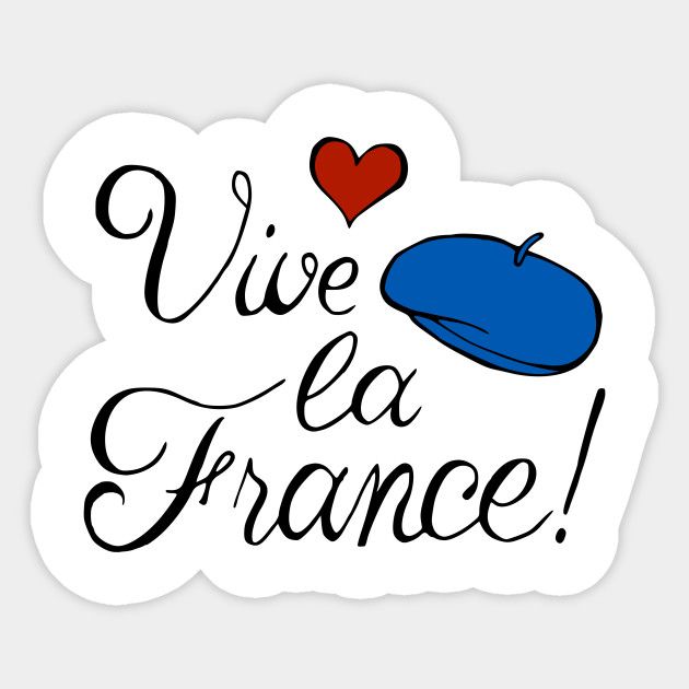 a sticker with the words vive la france written in black ink on a white background