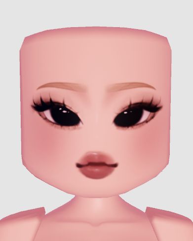 an animated image of a woman's face with long lashes and big eyes, looking straight ahead