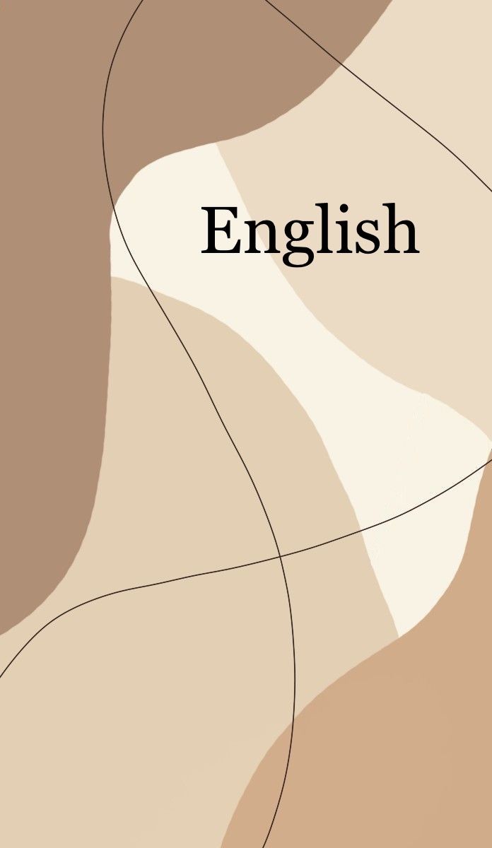 an image of the words english in black and white on top of a beige background