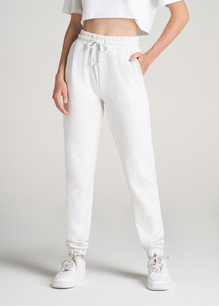 Wearever Slim-Fit High-Waisted Sweatpants. These sweatpants for tall women offer a trendy take on a beloved style with extra-long lengths to fit your frame. High-waisted Pants For Leisure, Athleisure Sweatpants For Lounging, Everyday Stretch Full-length Sweatpants, Loungewear Sweatpants With Drawstring, High-waist Sweatpants With Drawstring, Lounging Drawstring Sweatpants, High Waist Solid Color Sweatpants With Drawstring, Cotton Joggers With Drawstring, Trendy Solid Color Sweatpants With Elastic Cuffs