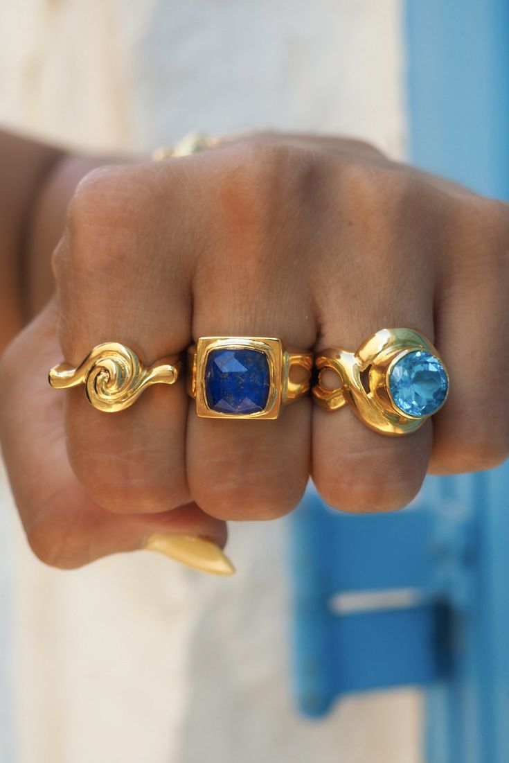 This Lapis Ring is a true classic, with its lapis blue stone and ancient Greek style. Perfect for adding a touch of sophistication to all your favorite ensembles. Capture a timeless elegance with one luxurious accessory! INOOKU was established in 2016 and is based in central Athens. All INOOKU pieces are handmade, ethically and traditionally created with techniques inspired by the ancient Greeks. All pieces are handmade with attention to detail by highly skilled technicians, and through ecologic Greek Traditional Jewelry, Blue Jade Jewelry, Elegant Lapis Lazuli Ring With Polished Finish, Luxury Lapis Lazuli Rings, Elegant Adjustable Lapis Lazuli Ring, Luxury Lapis Lazuli Gemstone Rings, Elegant Lapis Lazuli Rings For Formal Occasions, Elegant Formal Lapis Lazuli Rings, Hand Forged Blue Sapphire Ring Gift