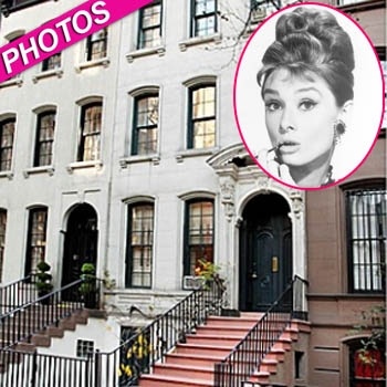 an old photo of a woman in front of a white building with stairs and steps leading up to it