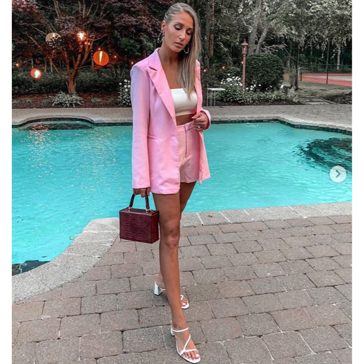 Amanda Batula’s Pink Short Suit | Big Blonde Hair