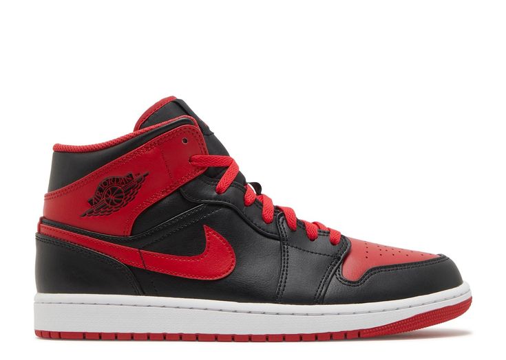 Air Jordan 1 Mid 'Alternate Bred' - Air Jordan - DQ8426 060 - black/fire red/white | Flight Club Jordan Bred, Ankle Sneakers, New Nike Air Force, Flight Club, Air Jordan 3 Retro, Air Jordan 1 Retro High Og, Air Jordans Retro, Air Jordan 1 Retro, Sneakers Men Fashion