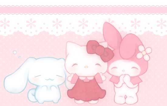 Pink And White, White Background, Hello Kitty, Kittens, Kitty, Pink, White, Kawaii