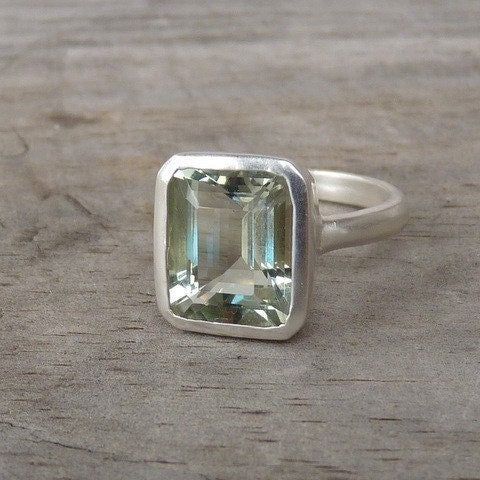 Lavender Ring, Gems Ring, Carving Stone, White Stone Ring, Green Ring, Silver Gold Jewelry, Wax Carving, Unusual Rings, Emerald Cut Rings