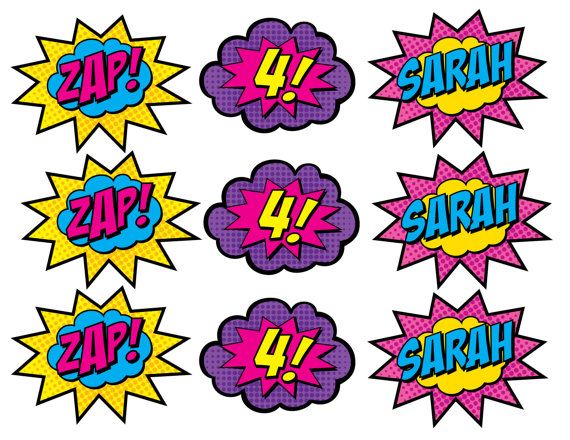 comic style speech bubbles with the word zap on them