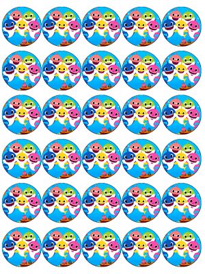 a bunch of fish that are in the shape of circles on a white background with blue and