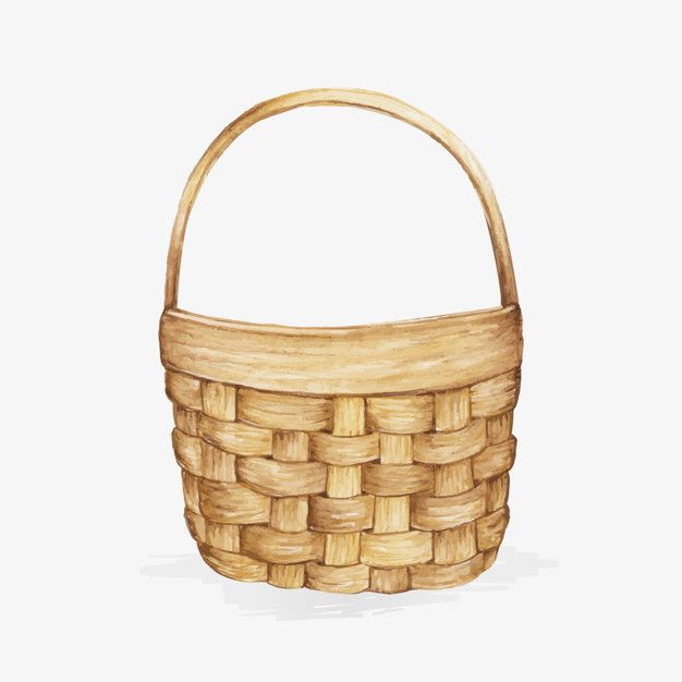 a wicker basket on a white background