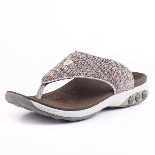 Maui Women's Arch Support Sandal - Therafit Shoe Beige Fabric Sandals For Vacation, Fabric Sandals With Cushioned Footbed For Vacation, Comfortable Fabric Sandals For Vacation, Comfortable Fabric Sandals For Beach, Beige Cushioned Sport Sandals For Beach, Beige Sport Sandals With Cushioned Footbed For Beach, Comfortable Open Toe Fabric Sandals, Casual Adjustable Sandals, Slip-on Fabric Beach Sandals