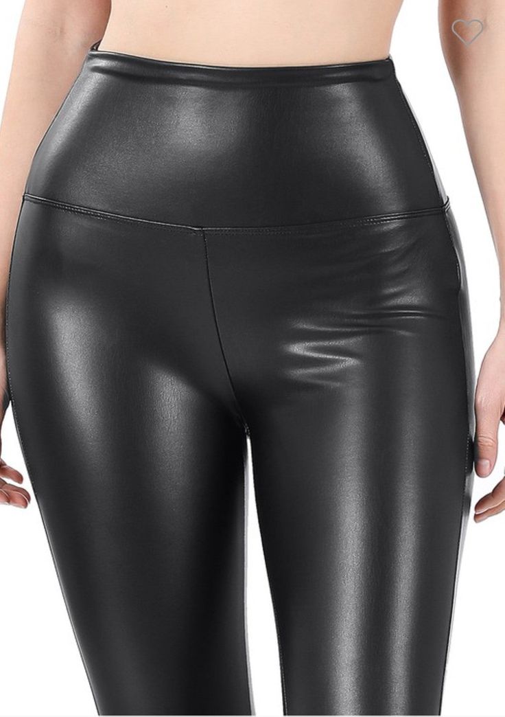 Ultra-comfortable faux leather leggings featuring a high rise and banded waist. Easy to wear and look great with your favorite sweatshirt or tunic! These run on the small side. We recommend going up one size in these. Available Sizes: S-3X 95% Polyester 5% Spandex Hand Wash Cold Hang or Lay Flat to Dry Stretch Solid Color Polyurethane Leather Pants, Faux Leather Stretch Leggings, Casual Solid Faux Leather Leggings, Casual Stretch Faux Leather Leggings, Casual Stretch Leather Pants In Polyurethane, Pleather Leggings, Leather Legging, Black Faux Leather Leggings, Ankle Length Leggings