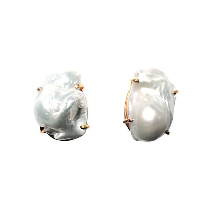 The Marlene Studs, crafted from baroque pearls, epitomize uniqueness and timelessness. Embodying vintage style, these earrings stand as our best sellers. Please note that due to the distinctive shapes of baroque pearls, the pair you receive may differ from the picture, ensuring each set is truly one-of-a-kind. Classic Baroque Pearl Earrings For Pierced Ears, Baroque Pearl White Earrings With Pearl Charm, Formal Baroque Pearl Earrings, Formal Baroque Pearl Earrings With Pendant, Baroque Pearl Pendant Earrings For Formal Occasions, Classic Baroque Pearl Earrings, Classic Baroque Pearl Earrings For Formal Occasions, Formal Baroque Pearl Earrings With Pearl Charm, Formal Baroque Pearl Earrings For Pierced Ears