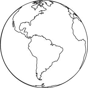 the earth is shown in black and white, with an outline of africa on it