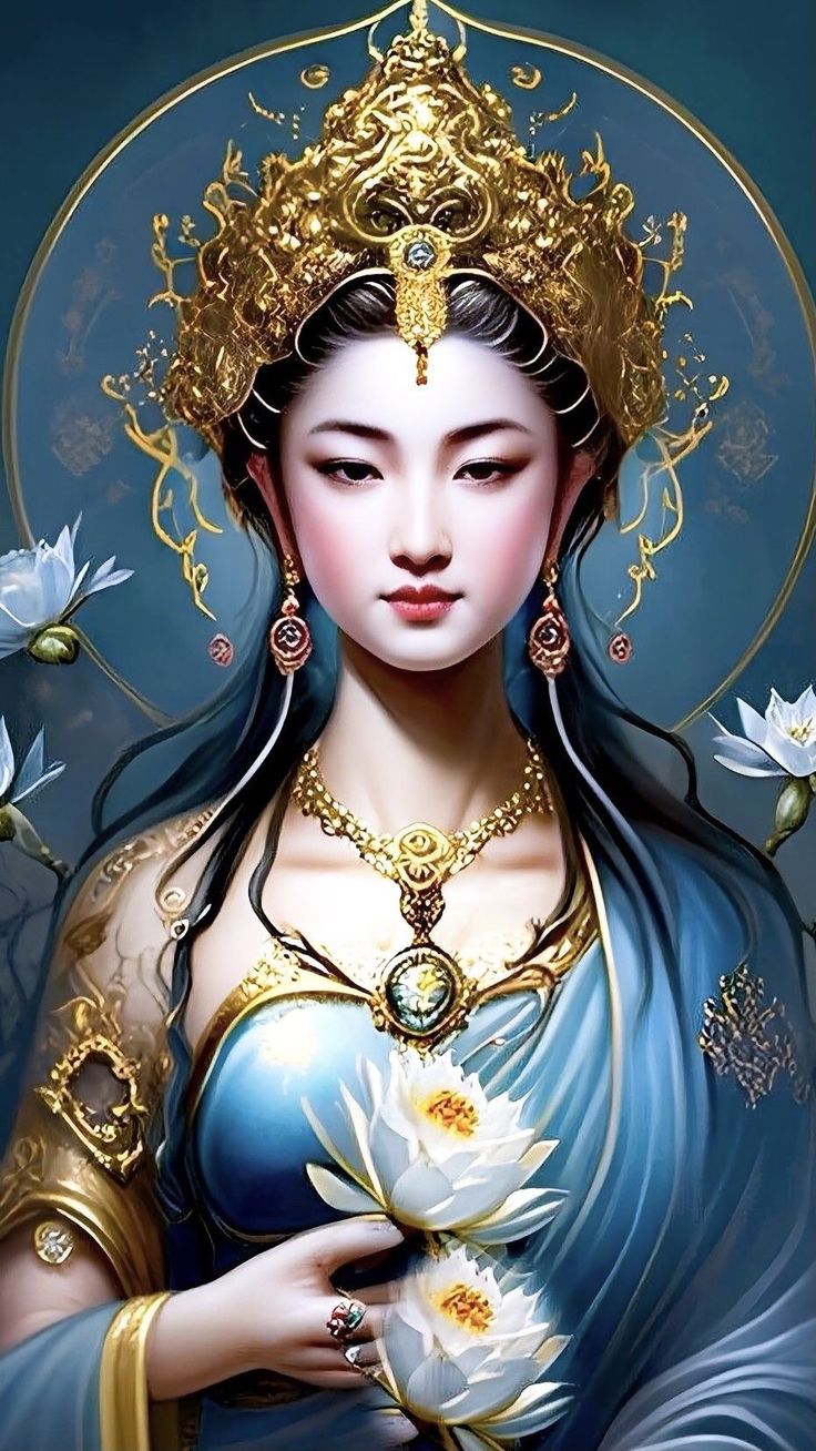 Mata Laxmi, Guanyin Art, Asian Representation, Guanyin Goddesses, Buddhist Art Drawing, Goddess Of Mercy, Shakti Goddess, Ideal Life, Kuan Yin