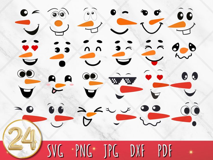 an image of cartoon faces with different expressions on them, including the eyes and nose