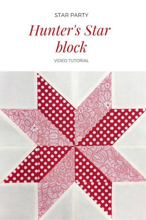 the star party block is made with red and white fabric