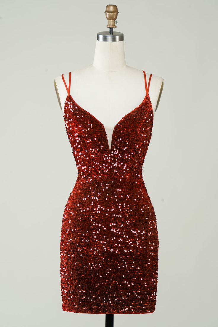 Fabric : Sequins. The fabric is comfortable for skin.   Package Contents : : 1x Women Dress.   Occasion : Whether you are dressing it for a wedding party, prom, evening party or any other occasions, this sophisticated dress will be your lovely partner. Red Dress Ideas, Red Hoco Dresses, Homecoming Inspo, Red Homecoming Dress, Plus Size Y2k, Bodycon Dress Homecoming, Hoco Inspo, Homecoming Dresses Sparkly, Eras Outfits