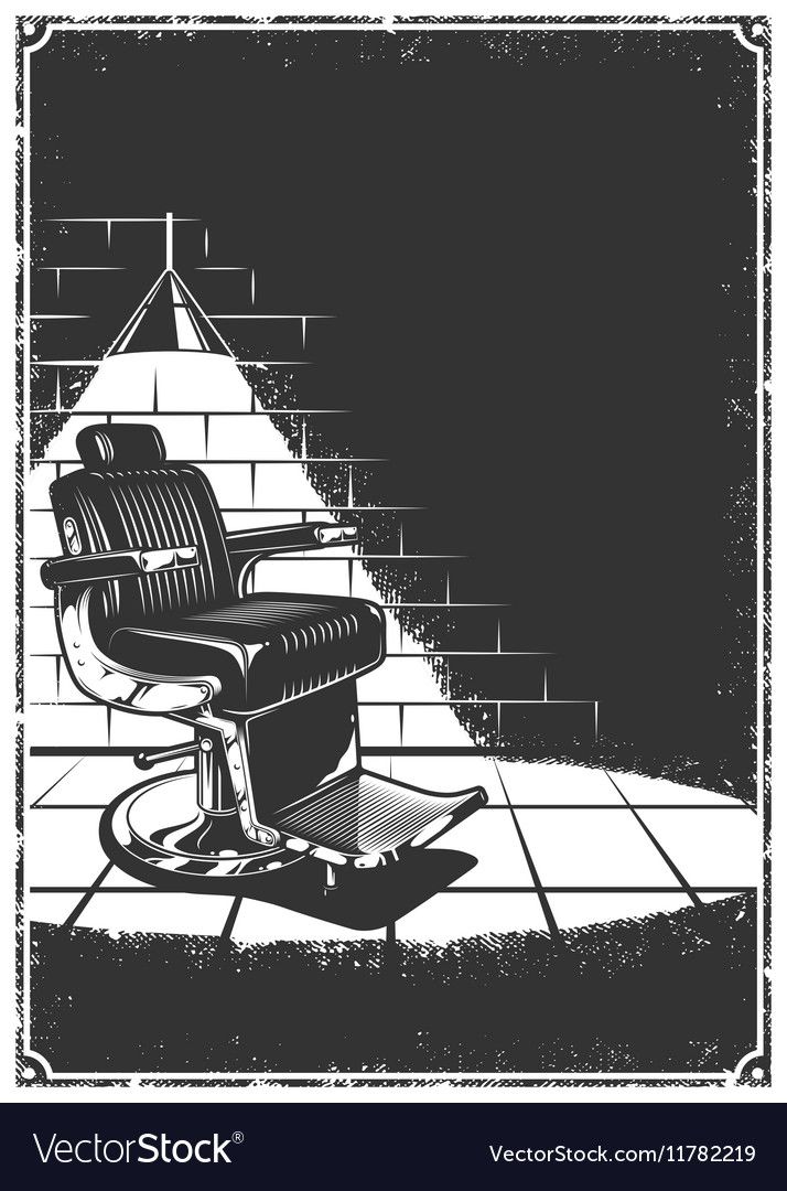 an old barber chair in front of a brick wall royalty - art illustration stock photo