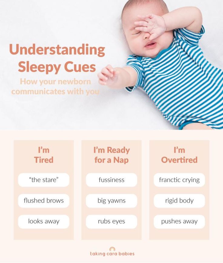 a baby laying on top of a bed with the caption, understanding sleepy cues how your newborn communicates with you