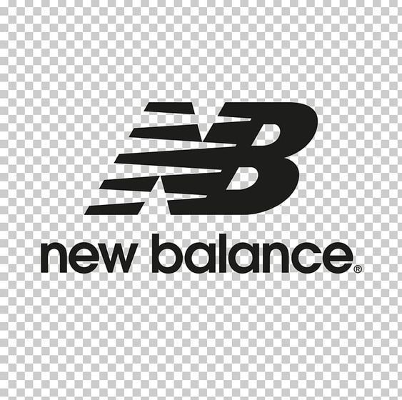 the new balance logo is shown on a white background, with black letters and numbers