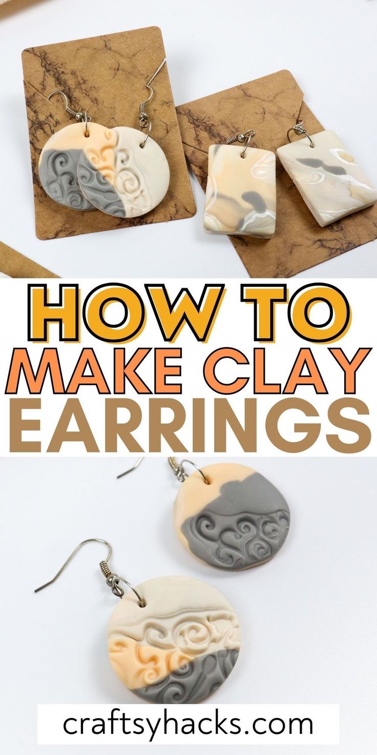 how to make clay earrings with the words, how to make clay earrings on it