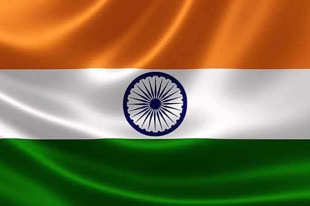 the flag of india is waving in the wind with silky folds on an orange, white and green background