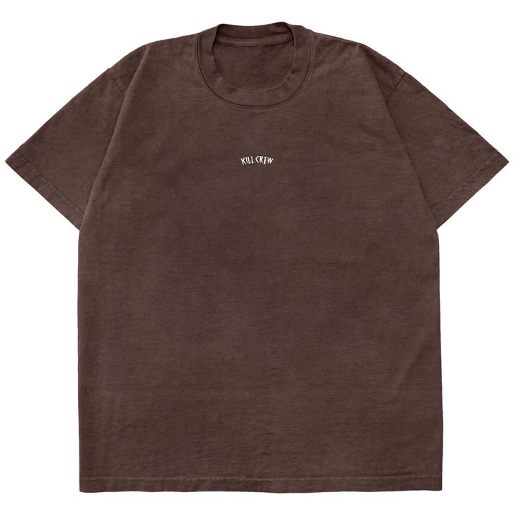 OVERSIZED LUX "SIMPLE" T-SHIRT - BROWN - Kill Crew Kill Crew, Oversize Tshirt Outfits, Simple T Shirt, Brown Shirt, Brown Tshirt, Tshirt Crafts, Simple Tshirt, Tshirt Outfits, Female Model