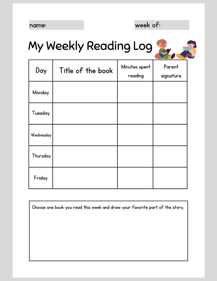 a worksheet for reading logs with the words'my weekly reading log '