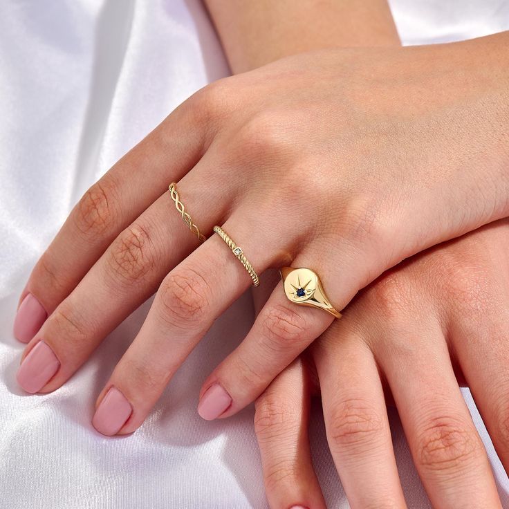 14k Sapphire Star Signet Ring, Solid Gold Simple Statement Ring Women, Tiny Gemstone Pinky Ring, Minimalist Celestial Little Finger Band - Etsy Yellow Gold Gemstone Midi Rings, Yellow Gold Midi Rings With Gemstones, Minimalist Star Shaped Jewelry For Weddings, Dainty Gold Sapphire Ring In Sterling Silver, Minimalist Star-shaped Jewelry For Wedding, Celestial Style 14k Gold Stackable Rings Gift, Gold Minimalist Open Sapphire Ring, Elegant Star-shaped Midi Rings As Gift, Minimalist Star-shaped Wedding Jewelry