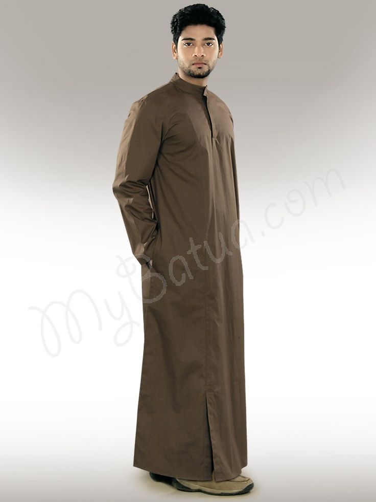 Emran Brown Galabiyya Mens Party Wear, Kaftan For Men, Arab Dress, Shopping Link, Ethnic Chic, Men's Robes, Muslim Men, Navy Blue Fabric, Utility Pockets