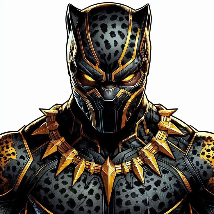 an image of a black panther in armor