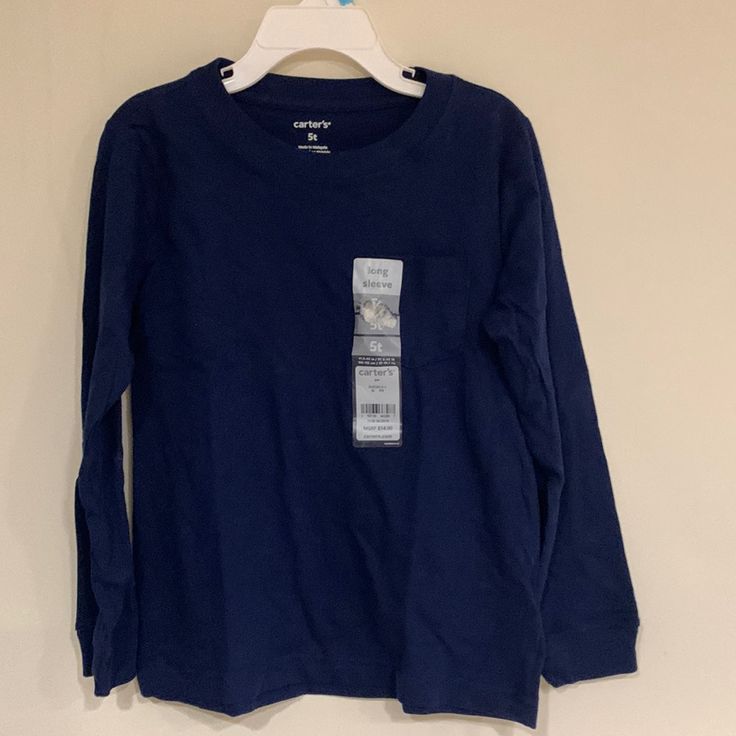 Comfortable Long Sleeve Shirts In Navy Blue Basic Blue Tops For Fall, Basic Blue Long Sleeve T-shirt, Blue Long Sleeve Basic T-shirt, Long Sleeve T Shirts, Kids Shirts, Shirts Tops, Long Sleeve Tshirt, Long Sleeve Tees, Color Blue