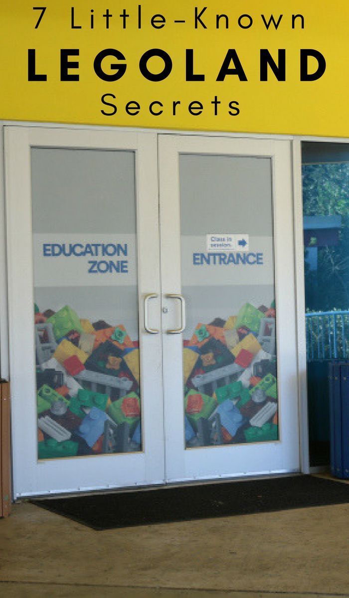 an entrance to a building with the words 7 little known legoland secrets on it