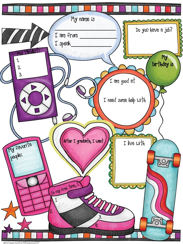 an image of a poster with different things to say in the speech bubbles on it