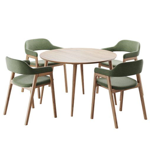 a table with four chairs around it