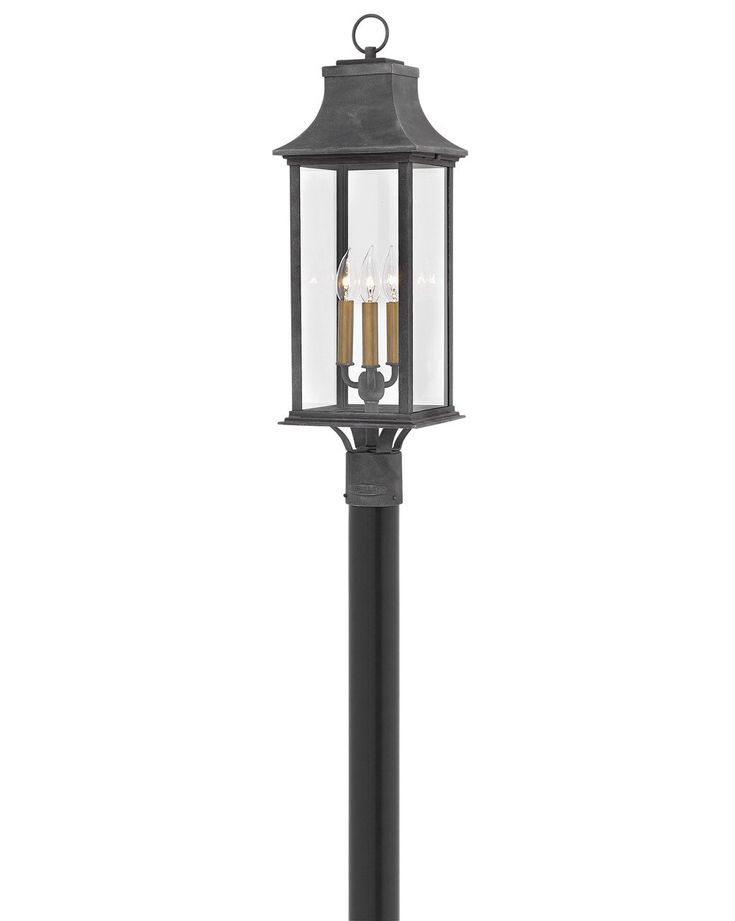 Hinkley - 2931DZ-LL - LED Outdoor Lantern - Adair - Aged Zinc Wall Mount Lantern, Outdoor Post Light, Coach Lights, Candle Sleeves, Lantern Post, Hinkley Lighting, Filament Bulb, Outdoor Post Lights, Candelabra Bulbs