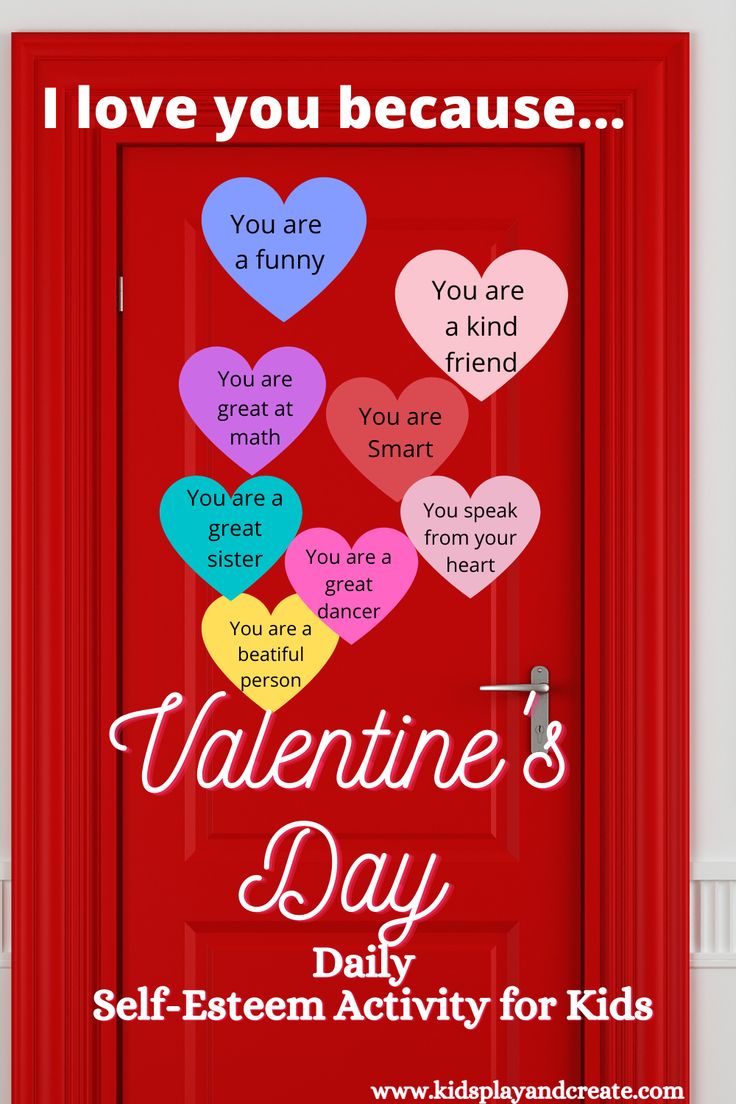 a valentine's day door with hearts on it