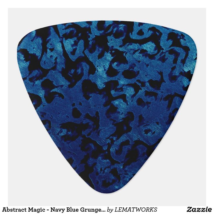 a blue and black guitar picker with an animal print pattern on the bottom side