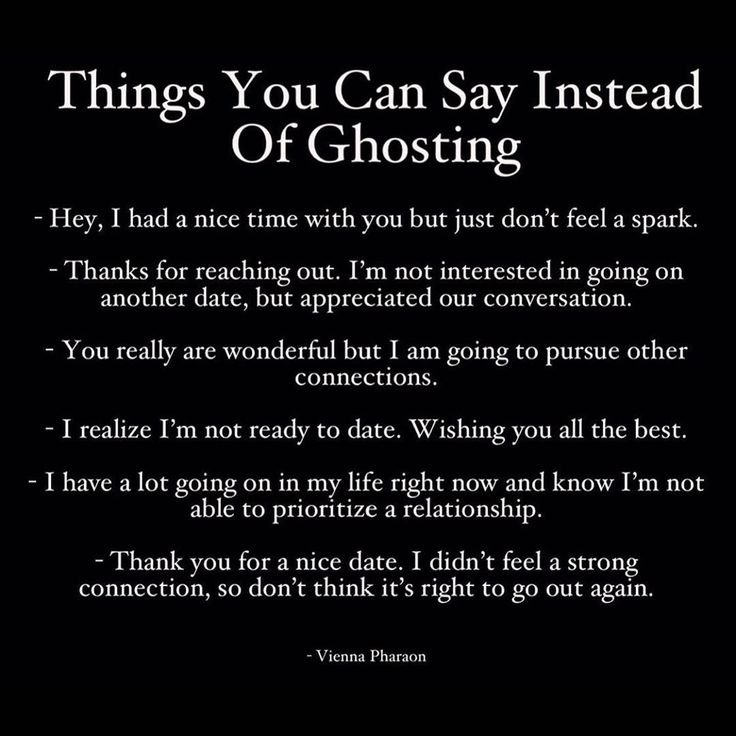 a poem written in black with the words, things you can say instead of ghosting