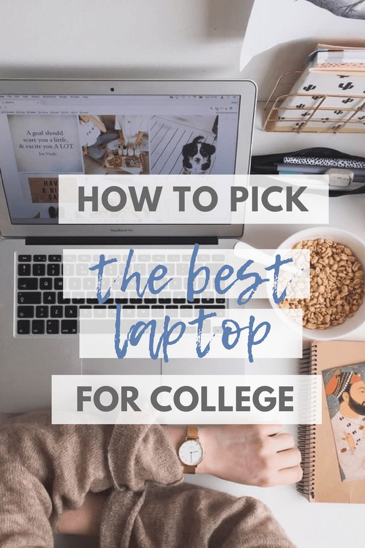 a person sitting in front of a laptop computer with the title how to pick the best laptop for college