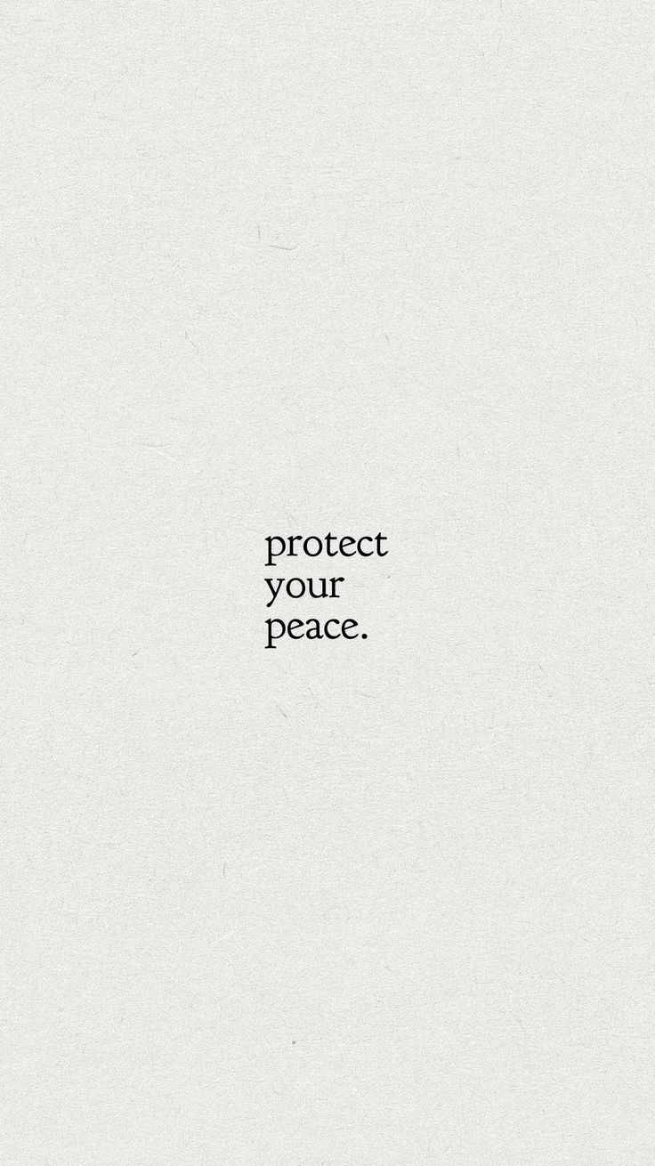 the words protect your peace written in black on a white background