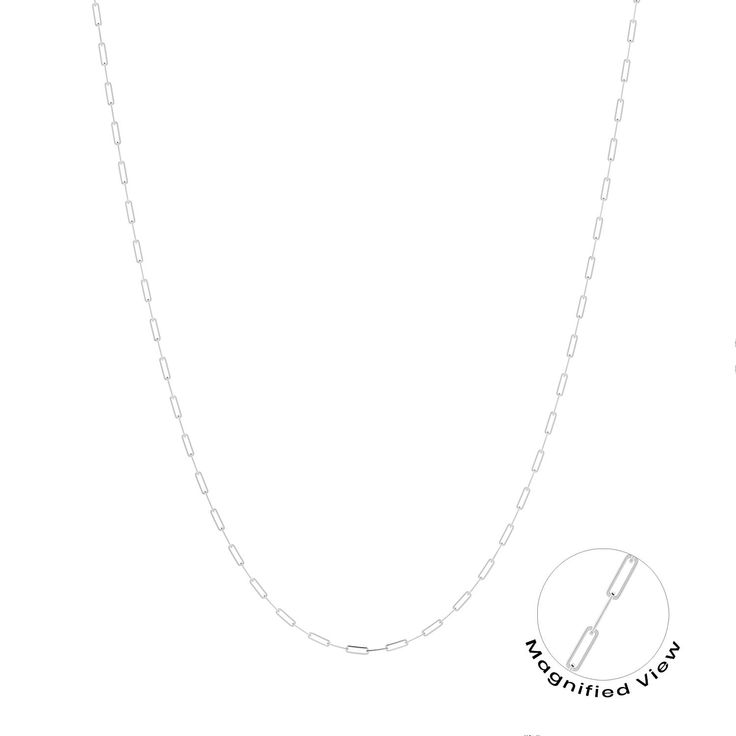 Step up your style game with this paperclip chain necklace in 14k white gold. This 18-inch chain features elongated, rectangular links that mimic the shape of a paperclip. Wear it solo for a minimalist statement or layer it with your favorite necklaces to create a chic, on-trend look. Plain Jewelry, Paperclip Chain Necklace, Paper Clip, Step Up, Chain Necklace, White Gold, Necklaces, Chain, Gold