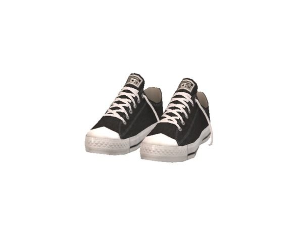 a pair of black and white sneakers on a white background