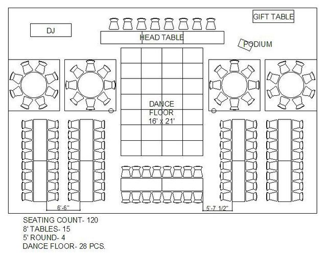 the seating plan for an event is shown in black and white