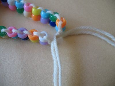 there is a string that has been made to look like something out of candy beads