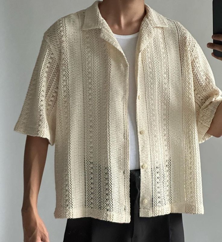 Mens Shorts And Shirt Outfit, Men Summer Linen Outfits, Zara Men Outfits Summer 2024, Agbada Design, Korean Street Fashion Men, Crochet Men, Outfit Oversize, Classy Outfits Men, Mens Summer Outfits