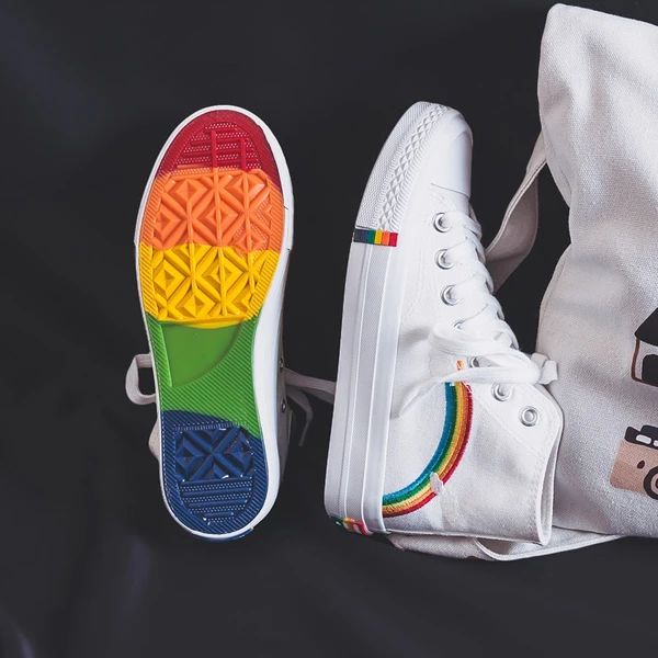 New Arrivals – Rose Gold Co. Shop Clown Aesthetic, Korean Colors, Pride Shoes, Pride Art, Rainbow Sneakers, Converse Style, Fashion Bottoms, Pride Outfit, Story Board