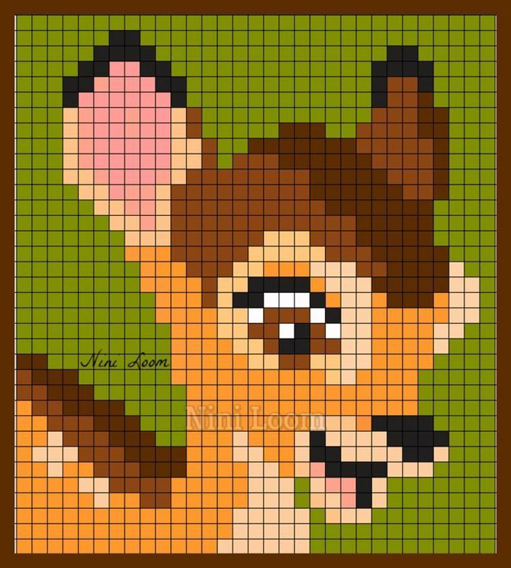 a cross stitch pattern of a giraffe's face